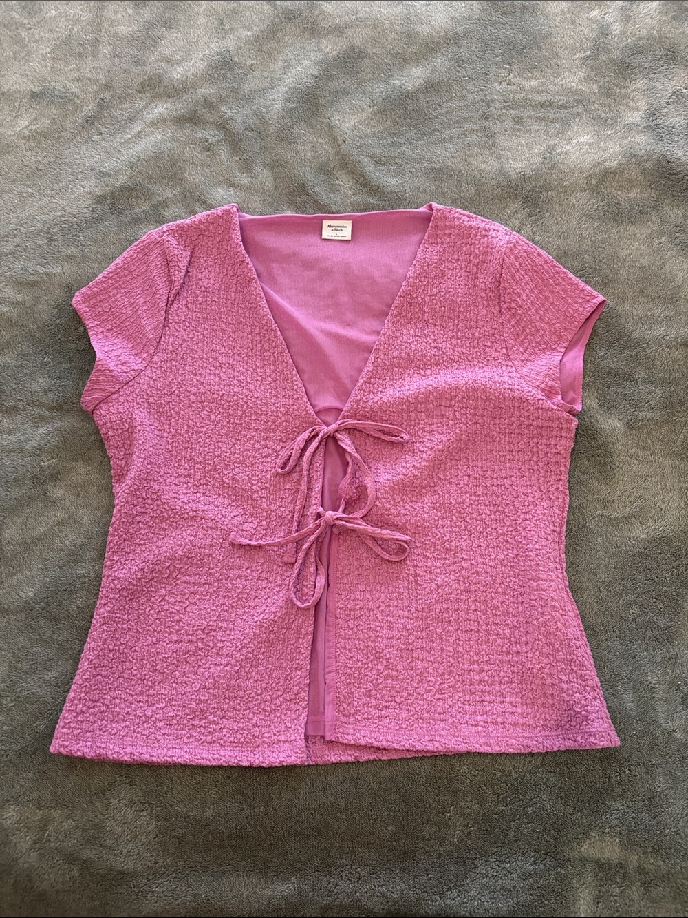 Abercrombie & Fitch Women's Bubble Knit Tie-Front Top